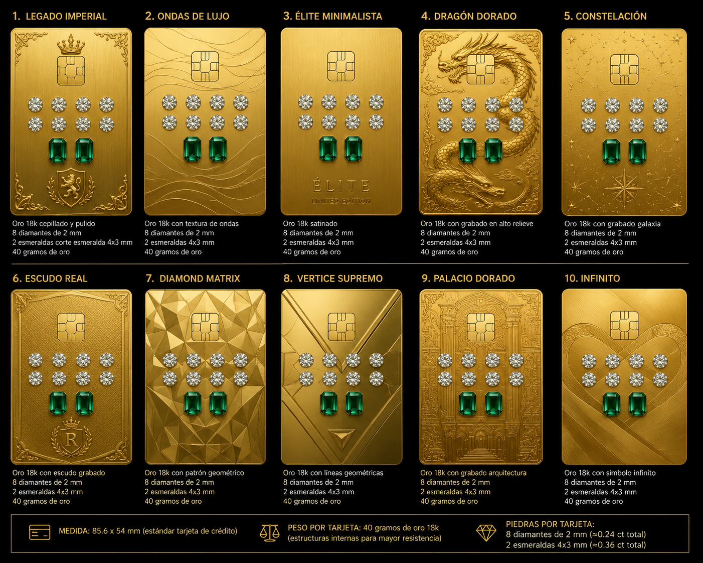 Tarjetas Diamantes y Esmeraldas
